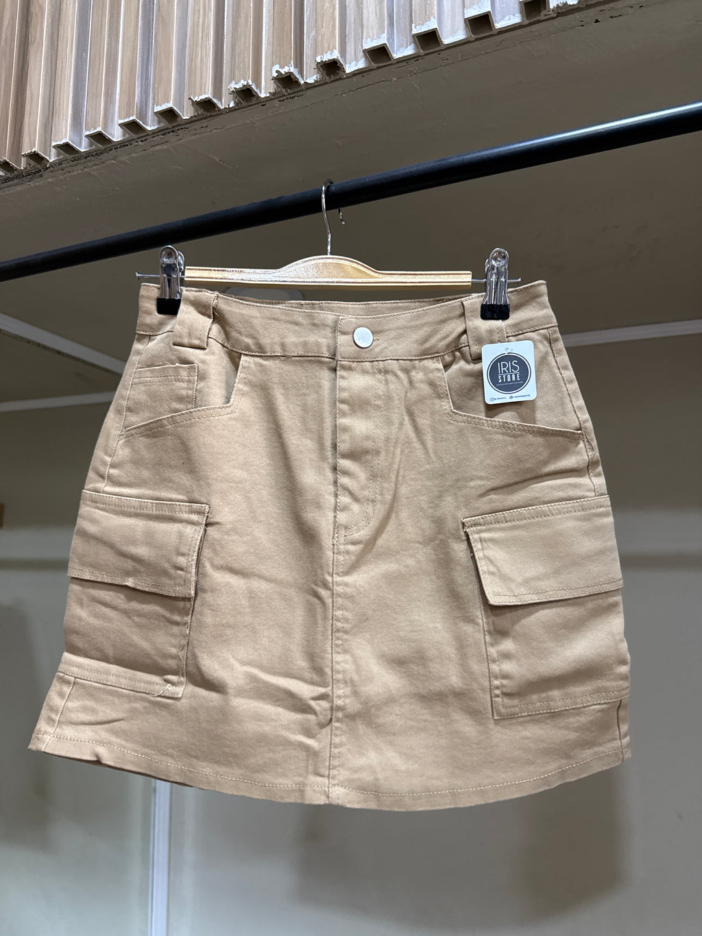 Falda cargo beige M