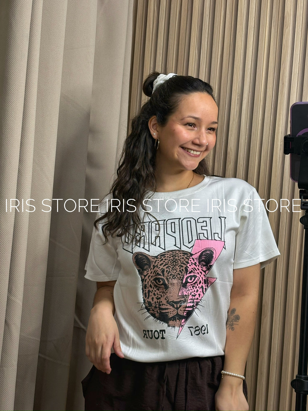 Polera oversized leopardo