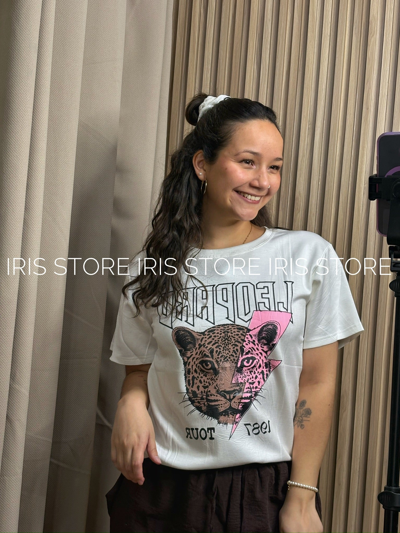 Polera oversized leopardo