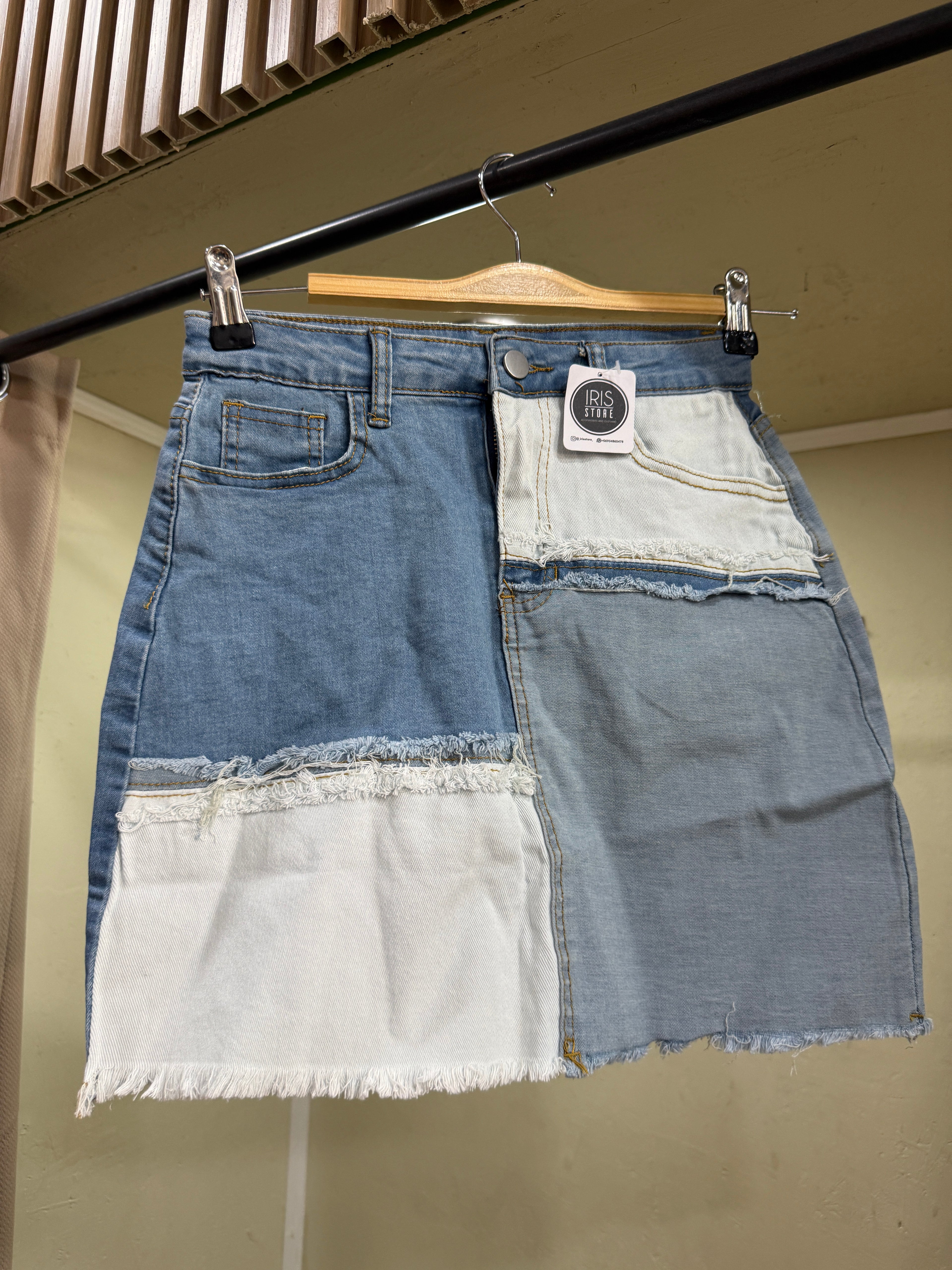 Falda Bicolor Cuadrada